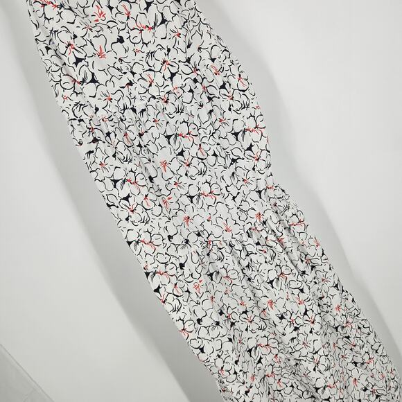 Zara Dress White Abstract Floral Sleeveless Square Neck A-line Midi NWT Size XS - Picture 3 of 9